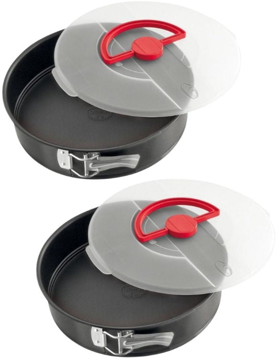 Set van 2 springvormen van 26 cm met deksel voor transport Dr. Oetker Bake and Go