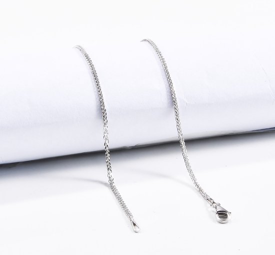 Colliers AB - Chaîne en argent - Argent - Collier - Chaîne à maillons - 50 cm - (1,3 mm)