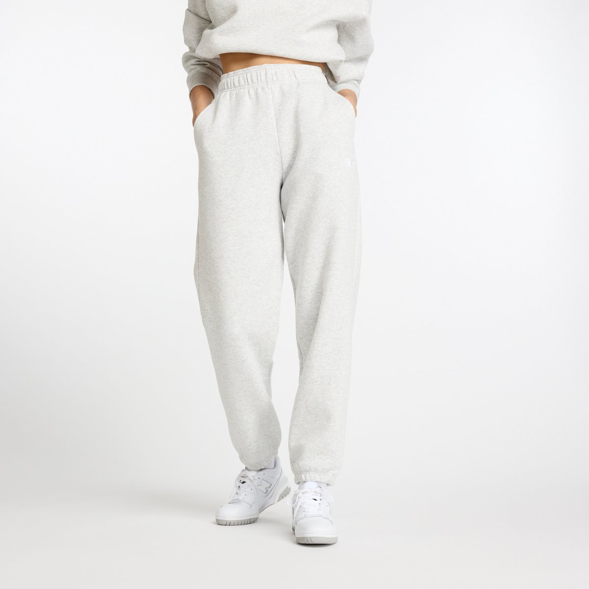 New Balance Sport Essentials Fleece Jogger Dames Broek Grijs