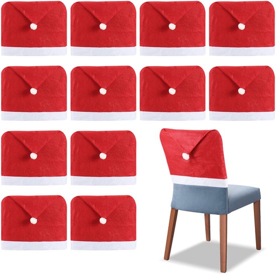 Lot de 12 Housses de siège de Noël comprenant 12 décorations de Noël pour une ambiance festive
