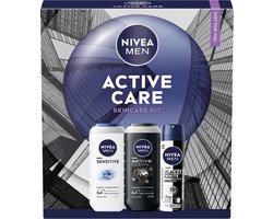NIVEA MEN Active Care Geschenkset Mannen - Deo & Showergel - Cadeau Verjaardag Man - Cadeauset - Giftbox - Vaderdag cadeau