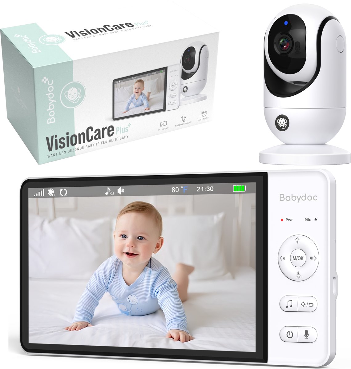Babydoc VisionCare Plus Video Babyfoon 7 Inch Scherm - Product - €99,95