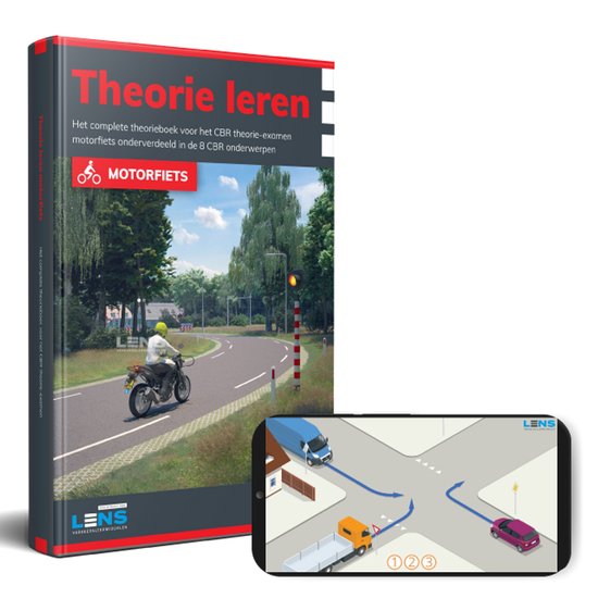 Motor Theorieboek 2025 Rijbewijs A met Apps - Motor Theorieboek Rijbewijs A Theorie Leren - Lens Media