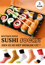 Sushi Sokken - Luxe Cadeauverpakking - 5 Paar - Origineel Cadeau - Verjaardag - Sinterklaas - Kerst - Unisex - One Size - Maat 36-46
