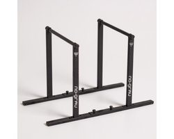 NO-GRAV Dipstang koppelbaar | Premium stalen Opdruksteunen | Dip Bars | Dip station voor Krachttraining, Turnen, Gynmnastiek, Calisthenics Opdruk / optrek set 12 CM hoogte