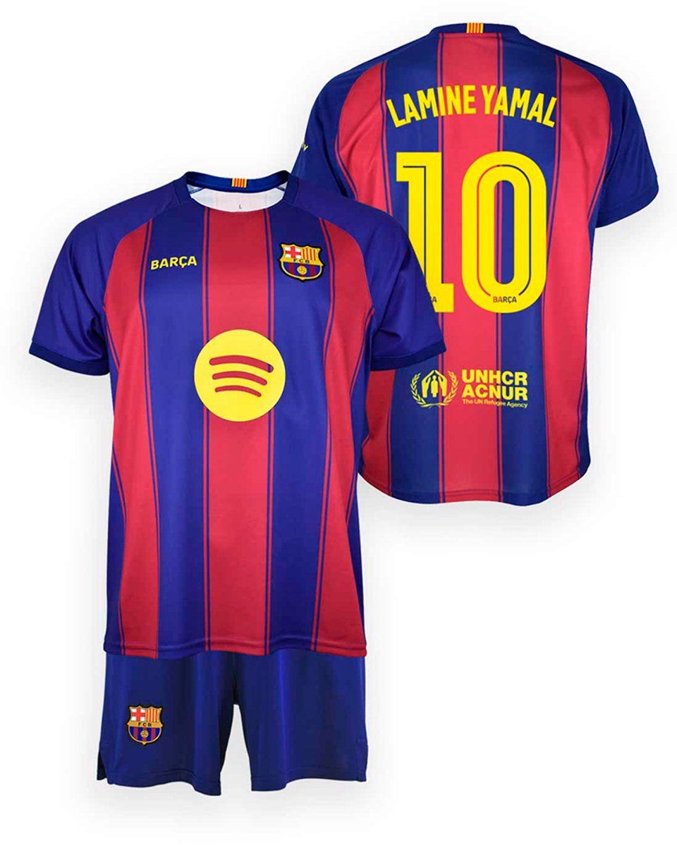 Lamine Yamal FC Barcelona Voetbaltenue Thuis - 2025-2026 - Voetbal Tenue Kinderen - Shirt en Broekje - Jongens en Meisjes -- Maat 152