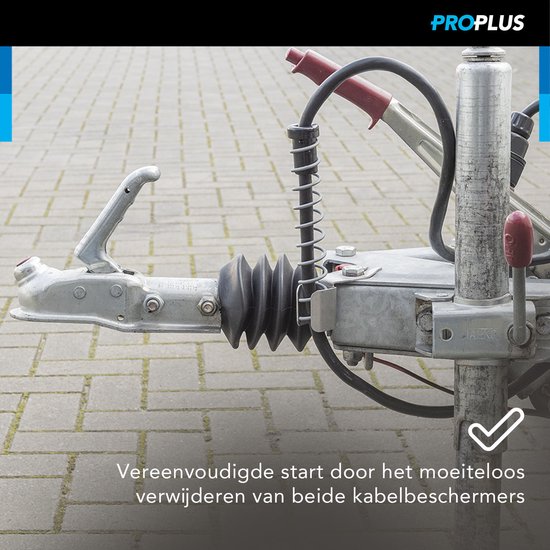 Ressort de câble de remorque ProPlus - 218 mm - Protecteur de câble - Support de câble - Ressort de tension - Soulagement de traction - Universel - Pour caravanes et remorques