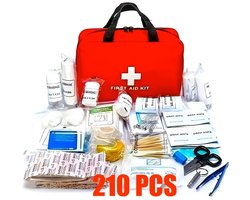 EHBO Kit – Compact & Draagbaar – Waterbestendig en Duurzaam – Voor Thuis, Auto & Outdoor Avonturen - Verbandtas - Verbanddoos - Reizen - 1 x 210-Delig - Noodpakket - 1 gevulde tas - bv. voor in huis of voor in de auto