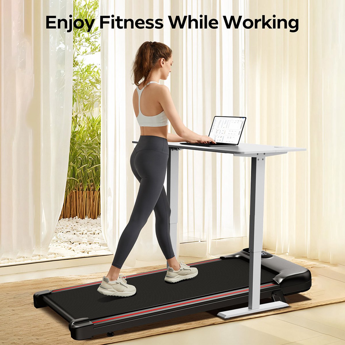 Afbeelding 3 van ROBORE S17 Loopband met looppad, 8 km/u, hellingshoek 9%, met drievoudige demping en 2,5 pk stille motor, maximale belasting 136 kg