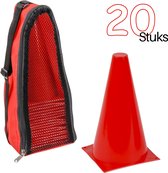 Rode Pionnen 20 stuks - 23 cm Sport pionnen - Pylonen in Tas