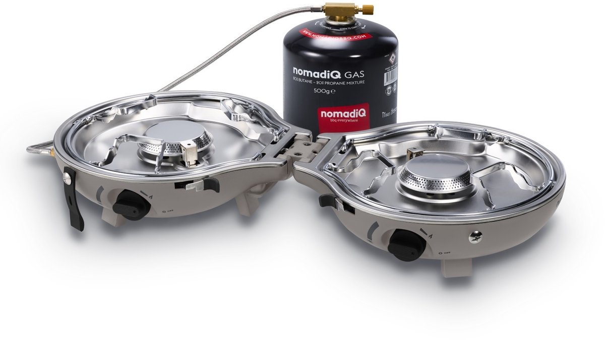 nomadiQ draagbaar outdoor kooktoestel - Het ultieme lichtgewicht draagbare gas kooktoestel - Ideaal voor op de camping & vakantie - Urban Grey