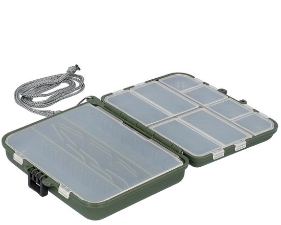 Boîte à pêche double face Mikado H376 – Compacte et résistante – 12,5 x 10,5 x 3,5 cm – Avec poignée – Pour Leurres et La pêche