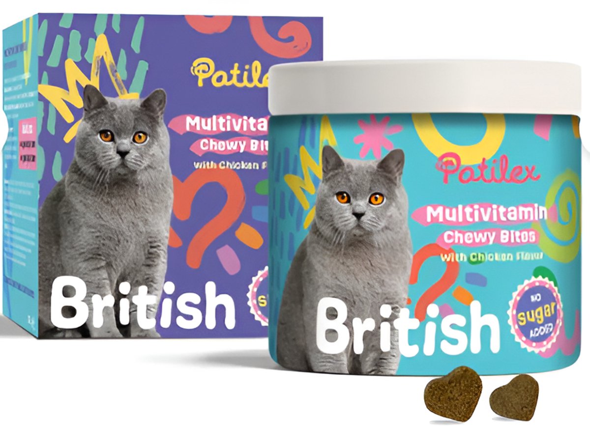Multivitamine voor Britse katten| Beloningsvoer| Beloningsvitaminen voor kortharige langharige katten| Suikervrij