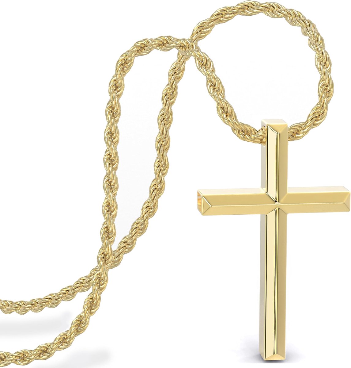 SERASAR Premium Herenketting [Divine] | Roestvrij staal 316L | Waterdicht | Stevige ketting | Veilige sluiting | Goudkleurig, 60 cm | Inclusief sieradendoosje
