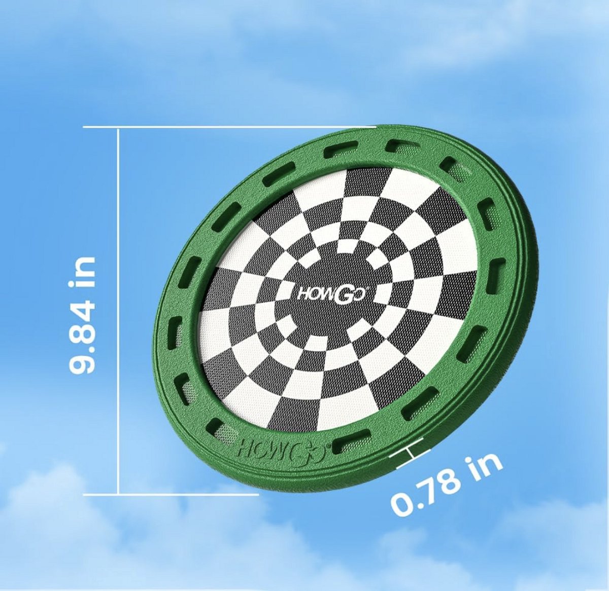 HowGo™ Light Frisbee with Hidden LickMat (Green) - Ø25 cm - Flyer Dog Toy- Lightweight - Durable and Water Resistant - Hondenspeelgoed Hondenspeeltje - Drijvend - For Medium Large Dogs