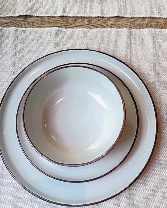 MIAMIO – 24-delig Servies voor 6 Personen/Steenwaren Servies – Inclusief Borden, Soepborden en Kommen – Geschikt voor Magnetron & Vaatwasser – Le PaPillon Collectie (Zwart MIAMIO – 24-delig Servies voor 6 Personen/Steenwaren Servies – Inclusief Borden, Soepborden en Kommen – Geschikt voor Magnetron & Vaatwasser – Le PaPillon Collectie (Zwart