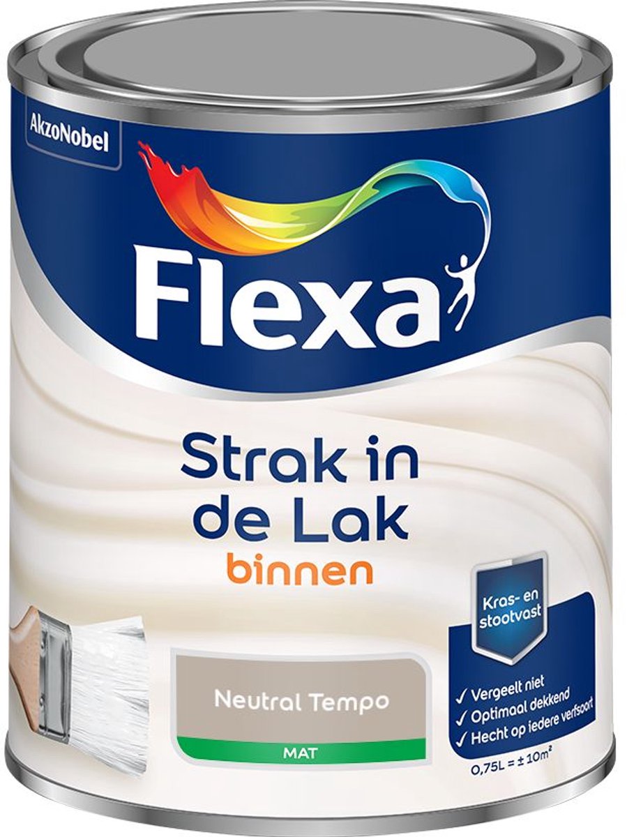 Flexa - Strak in de Lak Binnenlak Mat - Neutral Tempo - Kleur van het jaar 2026 - Mengverf - 0.75 L