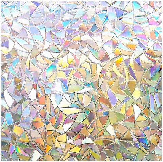 Foto: Raamfolie raamstickers 45x200 cm decoratieve raamfolie lichtdoorlatend geometrische fragmenten anti inkijk statisch plakfolie zonder lijm voor ramen en badkamer pvc