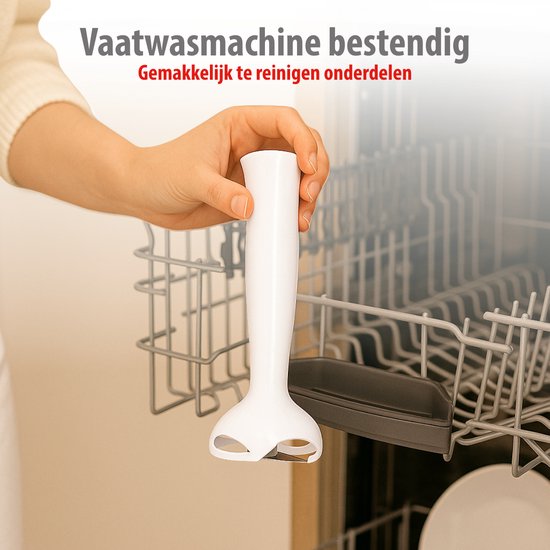alpina Staafmixer - Handmixer Elektrisch 400W - Handmixers met 2 Snelheden - Vaatwasserbestendig - RVS van Alpina — afbeelding 4