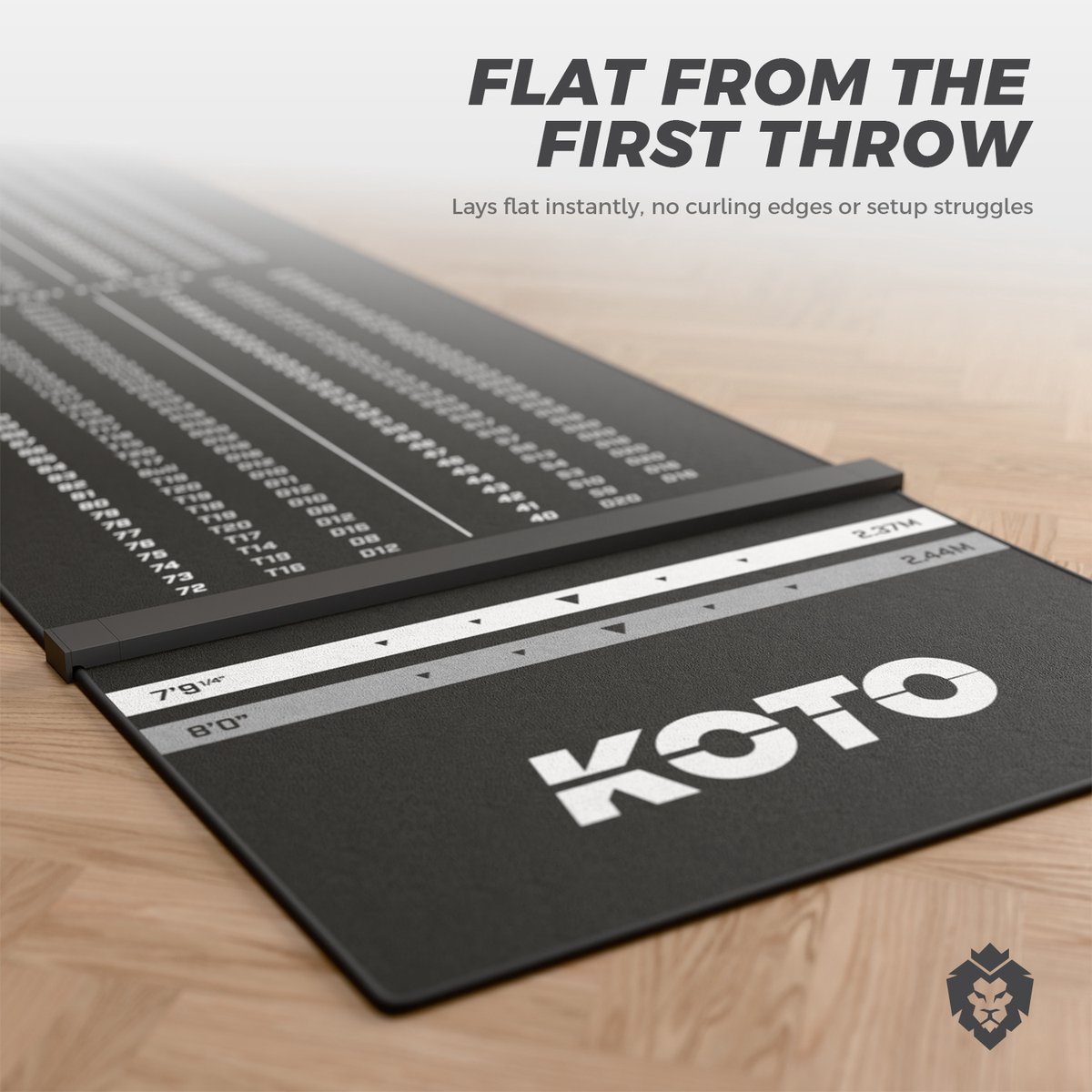 KOTO Carpet Check Out Dartmat Grey 285 x 80 cm