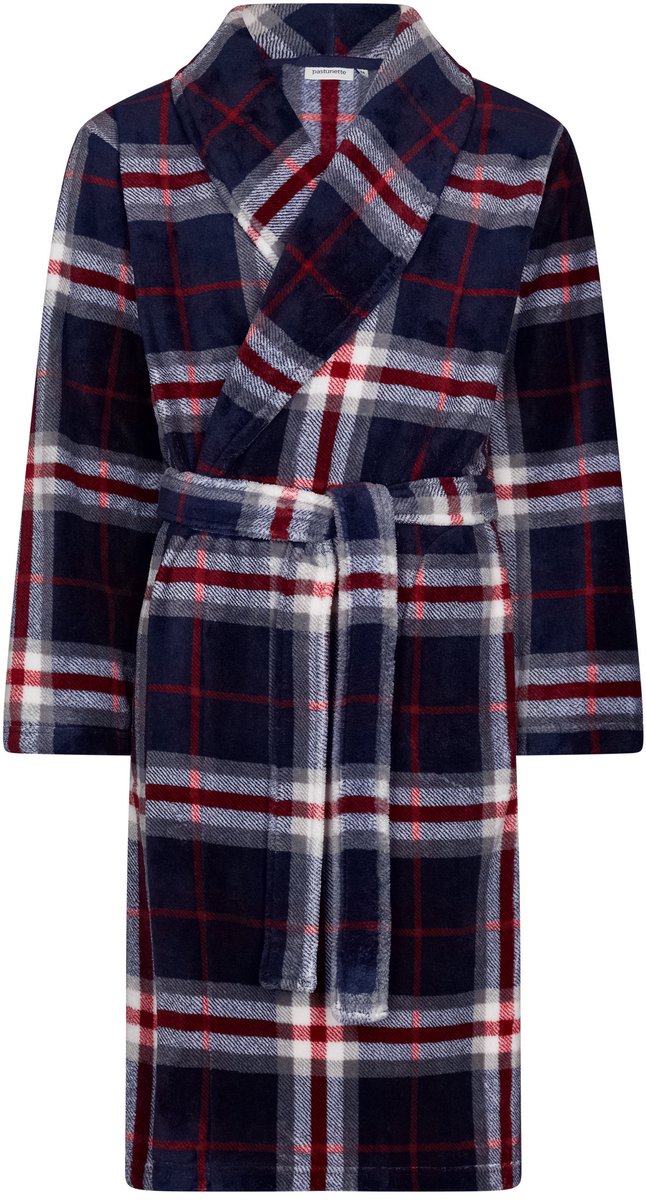 Pastunette - Badjas - Aspen Ski - Fleece - Blauw Geruit - Maat S