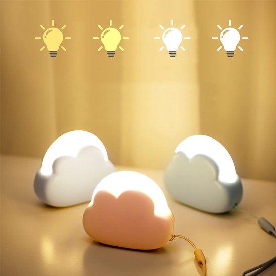 Draagbare oplaadbare LED-nachtlamp voor kinderen, kleine lamp voor baby's, babyvoeding, baby, USB-nachtlamp, verstelbare dimbare nachtlamp, voor kinderen op reis, jongens en meisjes (wit) van Merkloos — afbeelding 5