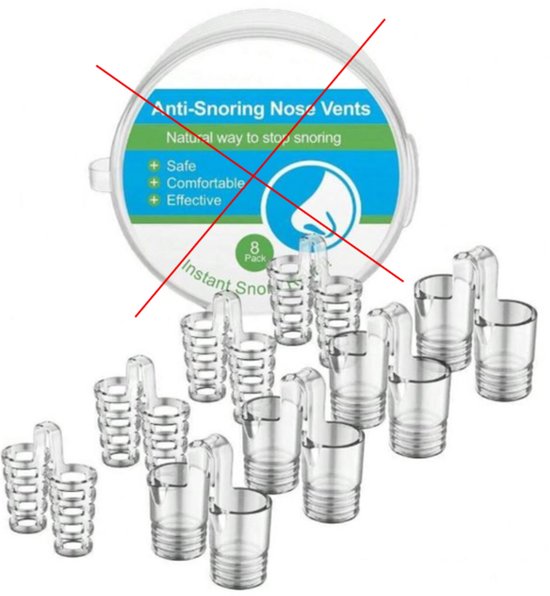 Anti Snurk - Anti Snurk Klemmetjes - Voor In De Neus - Neus Spreiders - Siliconen - 2 soorten - 8 stuks - In Ziplock Zakje