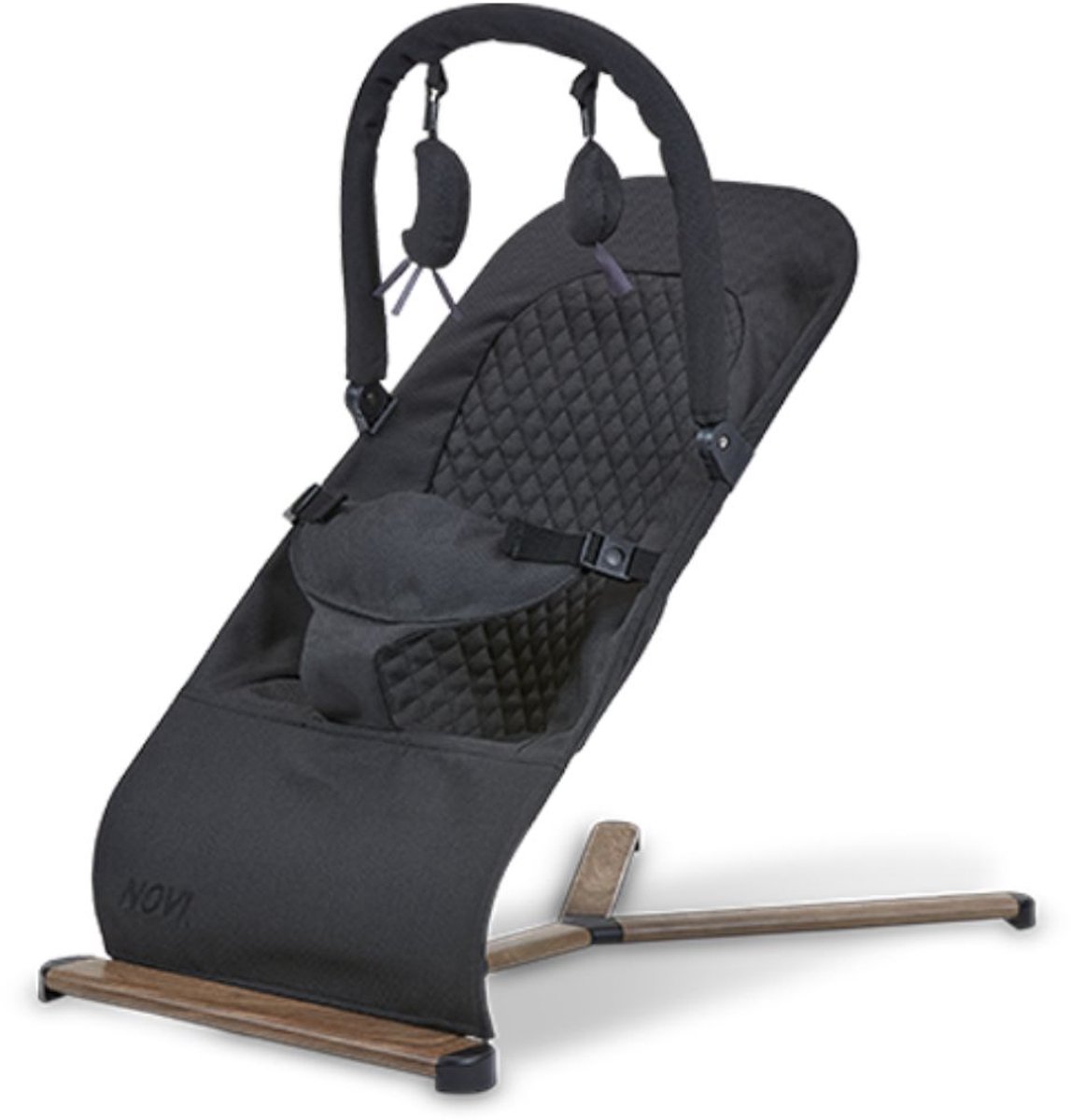 Novi at Home Lotus Wipstoel Bouncer - Solid Black - Geschikt tot 9kg - afneembare speelboog