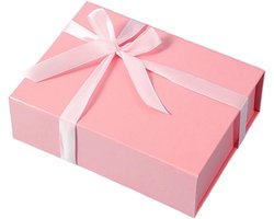 Grote geschenkdoos met deksel (26 x 19 x 8 cm) - Cadeaudoos voor bruiloft, kerst, verjaardag en jubileum - Roze