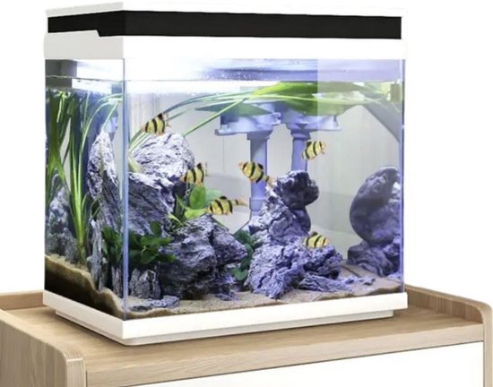 AquaOne Aquarium complete set LED met pomp HNE-300 I Klein nano-aquarium 13 liter met filtersysteem I Mini nano-aquariumset voor vissen en garnalen