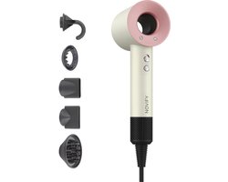 NOVIFY® Fohn - Fohnborstel - Haardroger met 5 opzetstukken - Fohn met Diffuser - 1500W - Beige