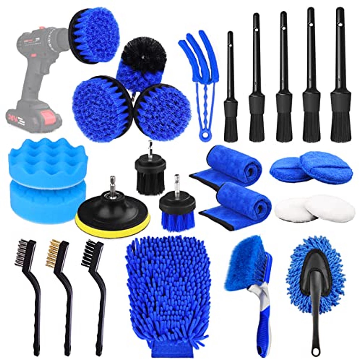 26 Stuks Auto Detailing Borstel Set - Compleet Gereedschap voor Auto Schoonmaken
