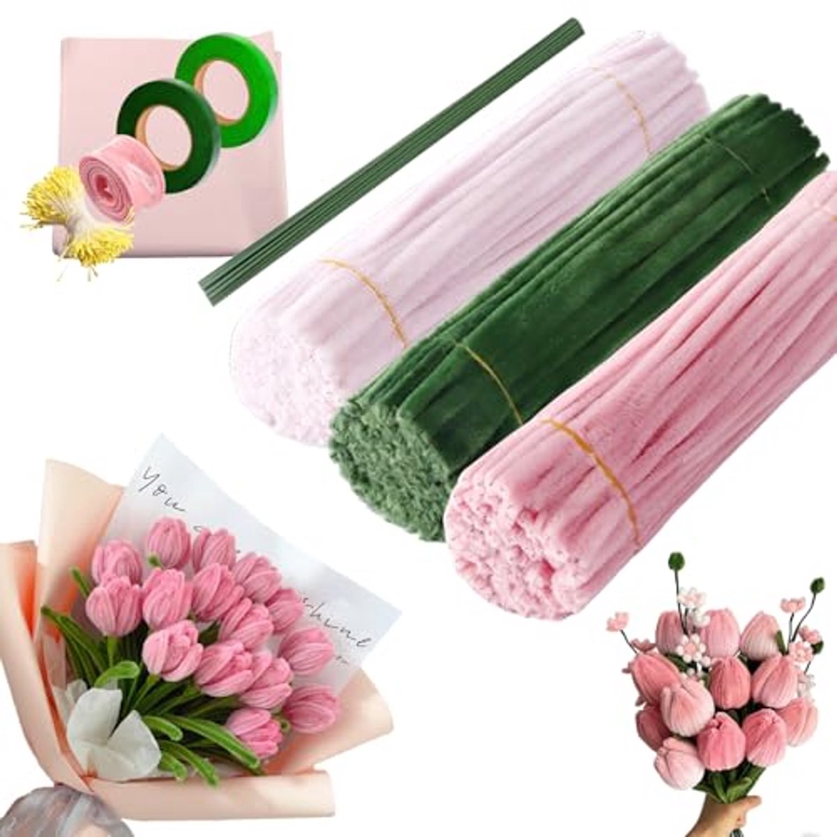 Pijpenragers Set voor Bloemschikken - 300 Stuks Creatieve Knutselmaterialen