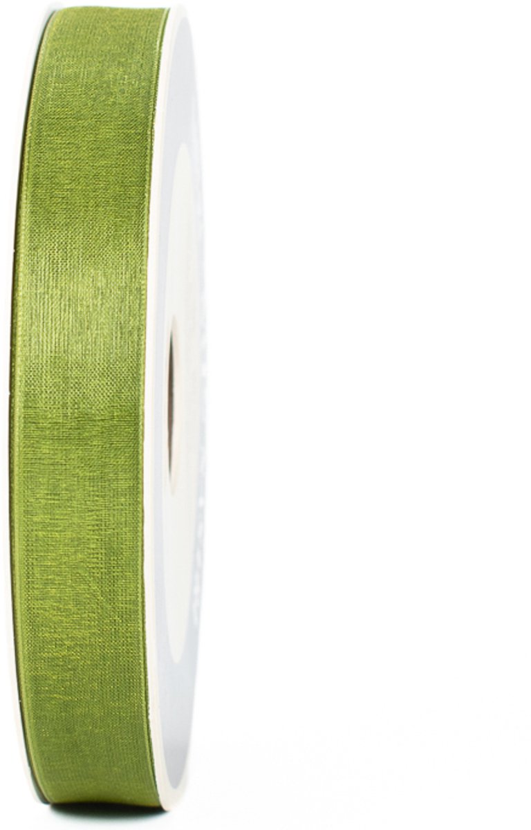 Organza Lint - 15 mm - Lichtgroen - Transparant decoratielint - 50 meter
