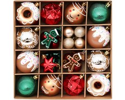 42 rode, groene en gouden kerstballen - Kerstballen - kerstversiering - kerstboomversiering - Kerstbalset - kerstversiering set kerstboom - kerstversiering decoratie binnen