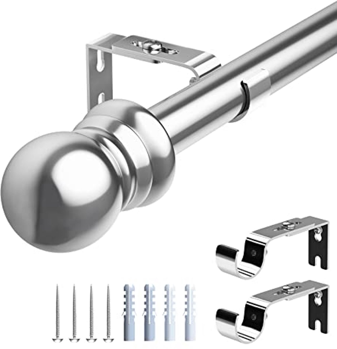 Verstelbare Uitschuifbare Gordijnroede 76-110 cm van Roestvrij Staal voor Iedere Kamer