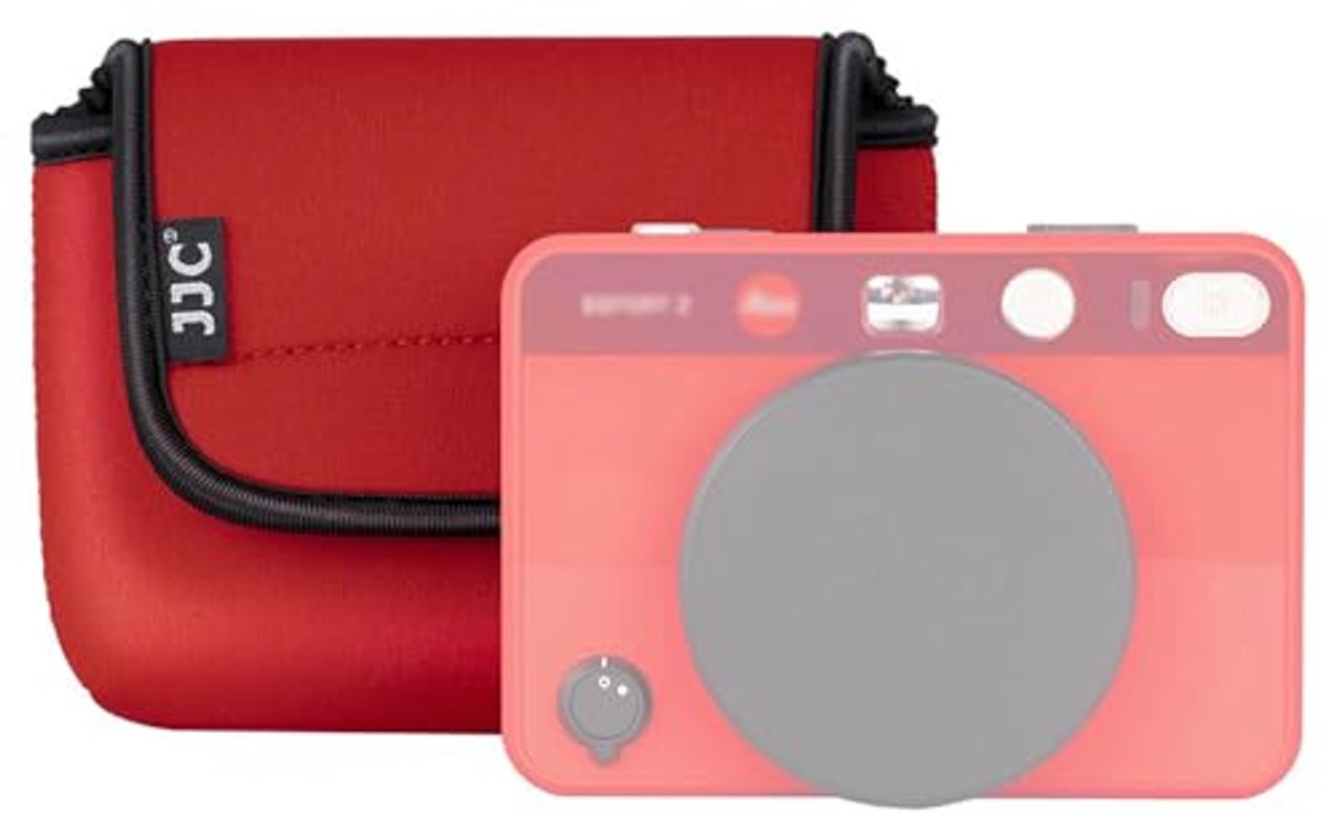 Compacte Neopreen Camera Pouch met Klittenbandsluiting - Rood