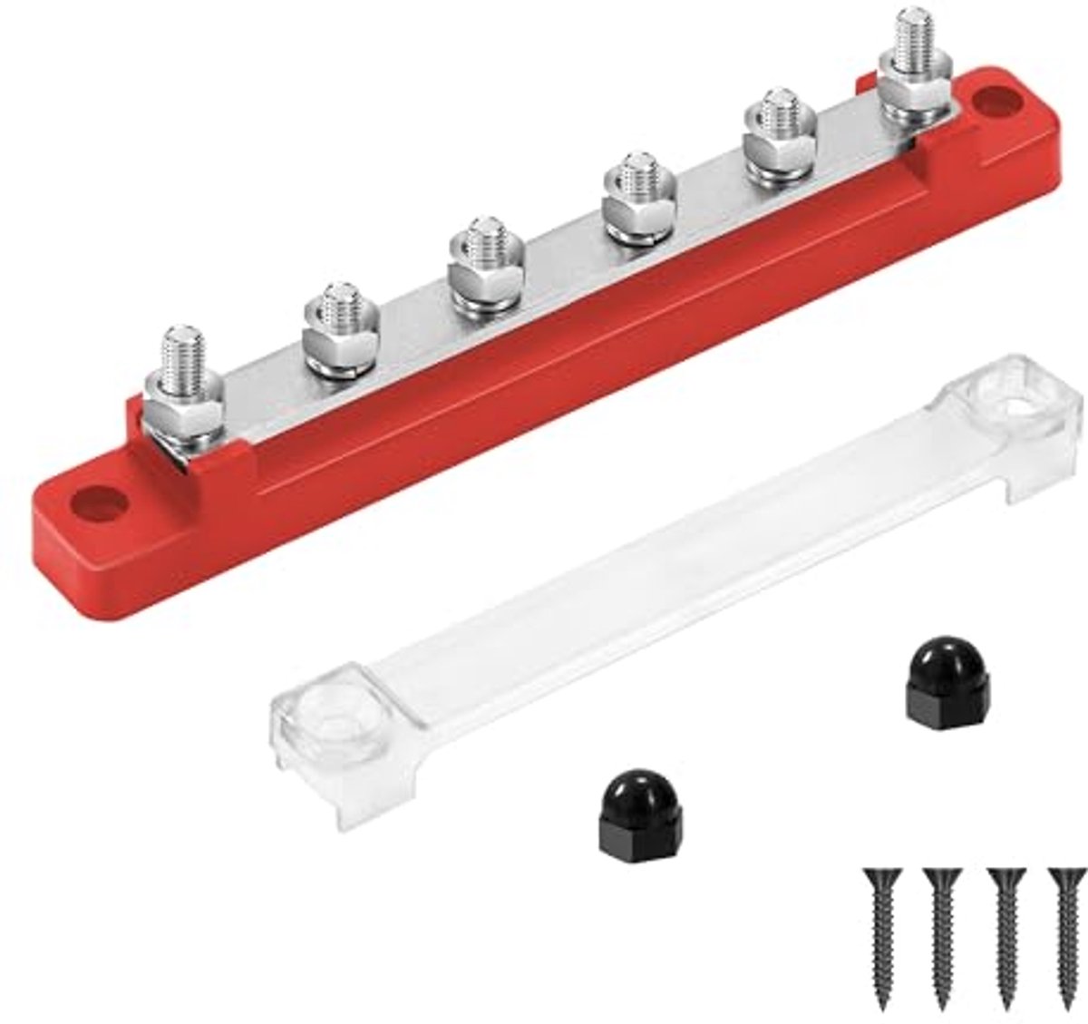 BusBar Stroomverdelerdoos 12V-48V DC 150A voor Auto en Boot met 6 M6 Klembouten