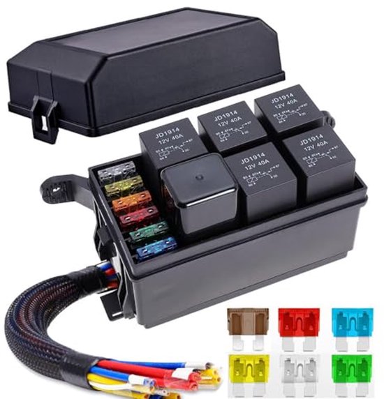 Relè 4 Pin 12V 40A con Foro Sospensione per Auto, 1 Set