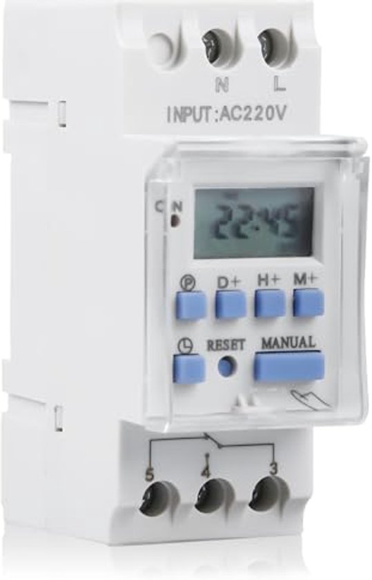 Minuterie numérique avec écran LCD pour rail DIN, idéale pour lampadaires et néons