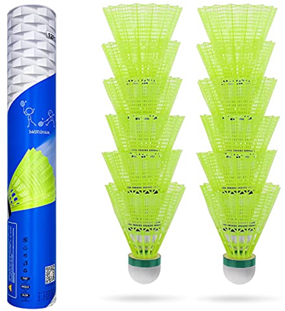 Badmintonshuttlecocks 12 Stuks - Hoge Kwaliteit en Gemakkelijk te Gebruiken