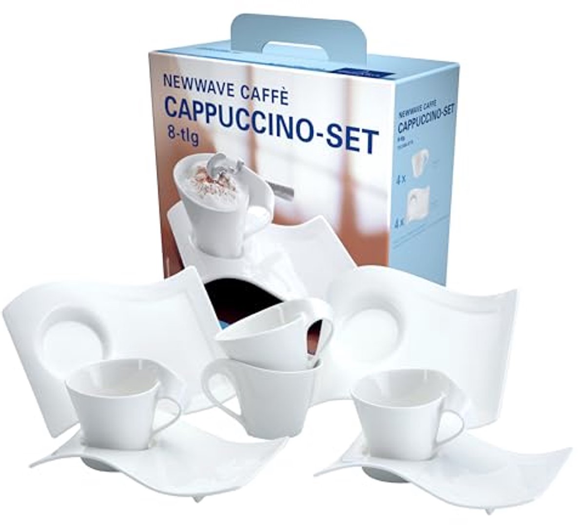 Cappuccino Set - 8-delig Premium Porselein