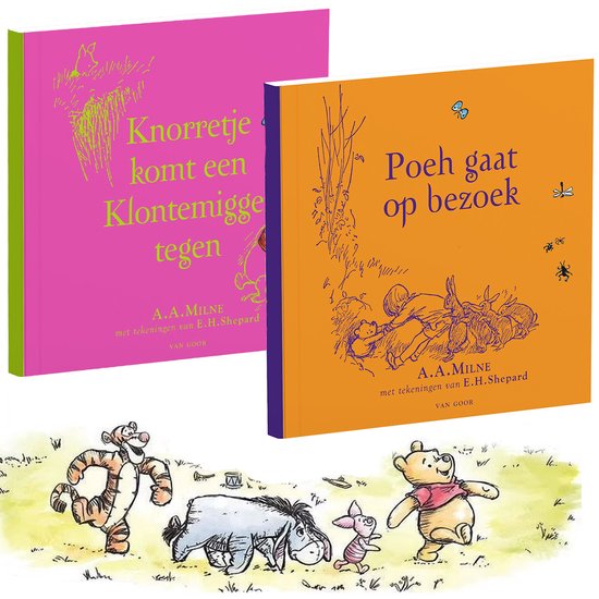 Disney Winnie the Pooh - 2 Voorleesboeken - Voorlezen / zelf lezen - Kinderboek - 16cm x 16cm - Nederlands - Kinderen 3 jaar / 4 jaar / 5 jaar / 6 jaar / 7 jaar / 8 jaar