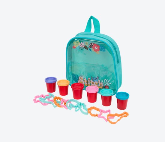Disney Stitch Rugtas met Klei – Okidoki Dough Kleiset met 6 Potjes & 10 Vormpjes – Creatieve Speelset voor Kinderen