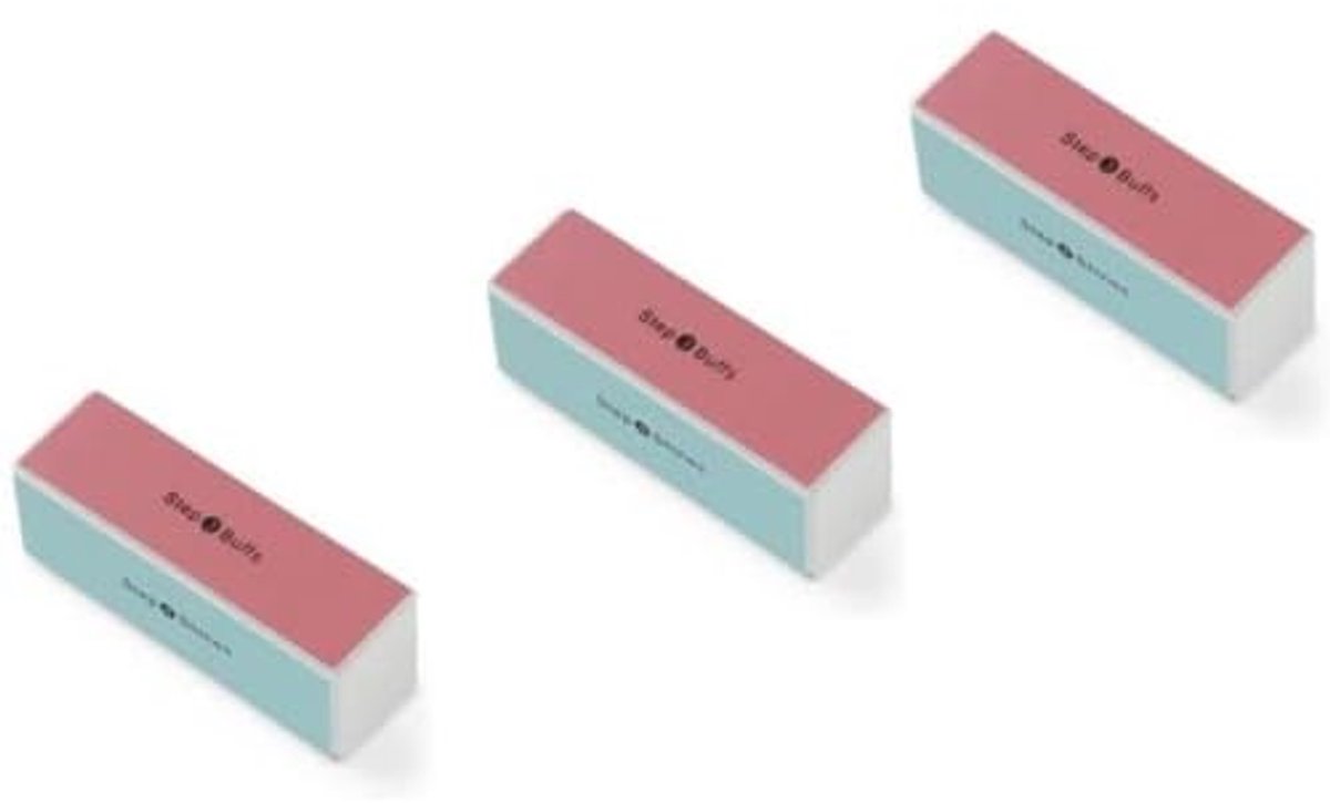4-weg Buffing Block - 3 PACKS voor Perfecte Nagels