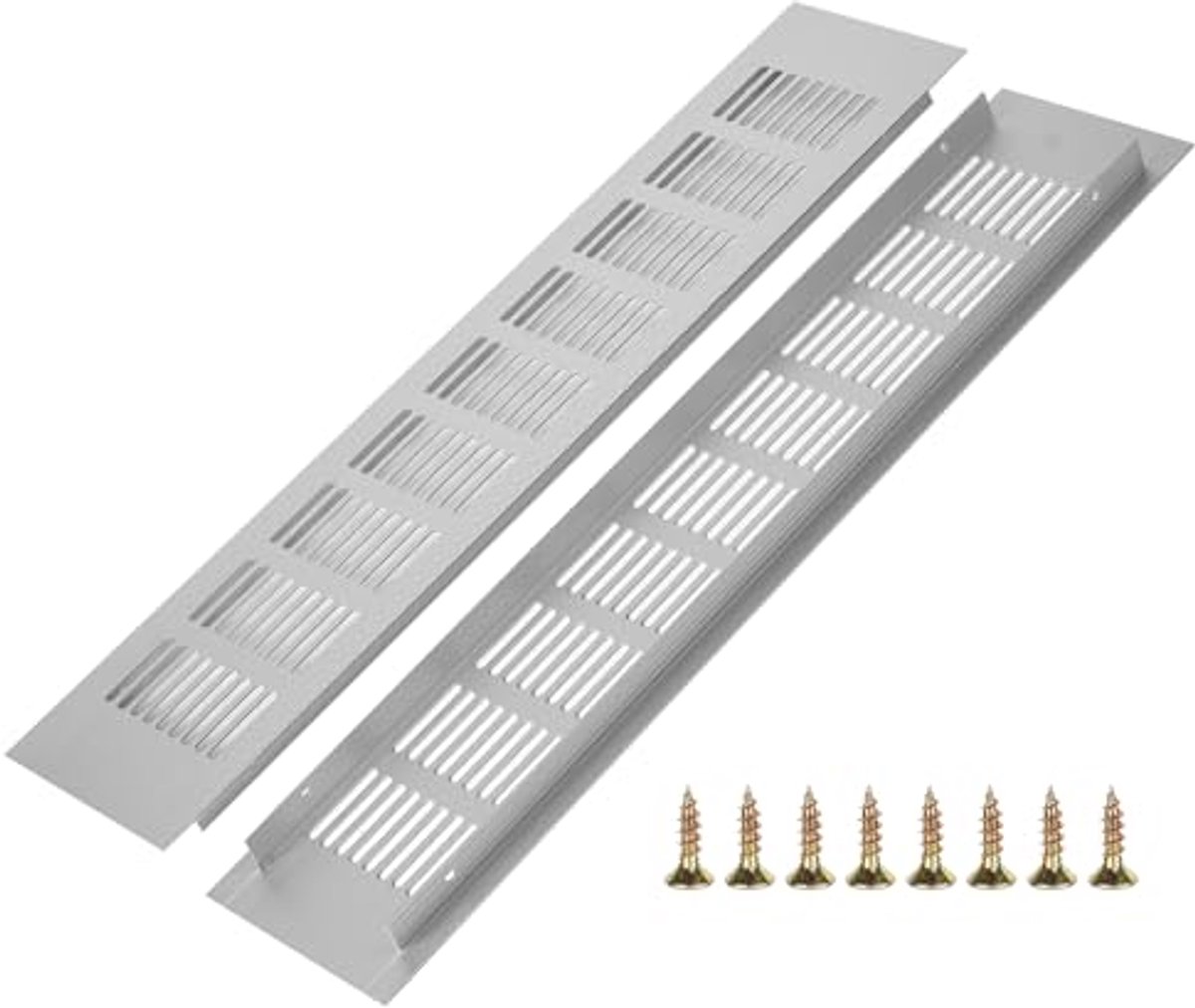 Ventilatieroosters Aluminium 80 mm x 400 mm - Rechthoekig voor Schoenenkast, Badkamer, Keuken en Woonkamer