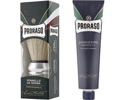 Proraso Scheerkwast + Proraso Blue Line Scheercrème (Aloë & Vitamine E) - 150ml