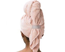 Grote Microvezel Haarhanddoek - Zachte Haar Droog Handdoek - Sneldrogende Wafelstructuur Absorberend Voor Lang en Kort Kapsel - 1 - Voor Droogbeurt Na Shampoo Gebruik