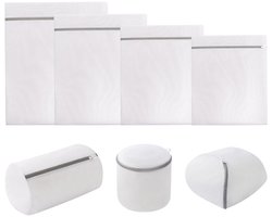 7-delige Waszak Set voor Wasmachine met Ritsbescherming - Stevige Fijnwaszakken voor Ondergoed, Sokken en Beddengoed - Wit