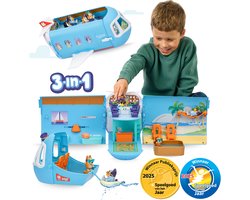 foto van BLUEY - 3 in 1 Transformerend Vliegtuig Speelset - Incl. Bluey en Bingo speelfiguren - Meer dan 25 geluiden